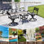 Ensembles de salle à manger pivotants de patio, ensemble moderne compact en métal pour petits patios