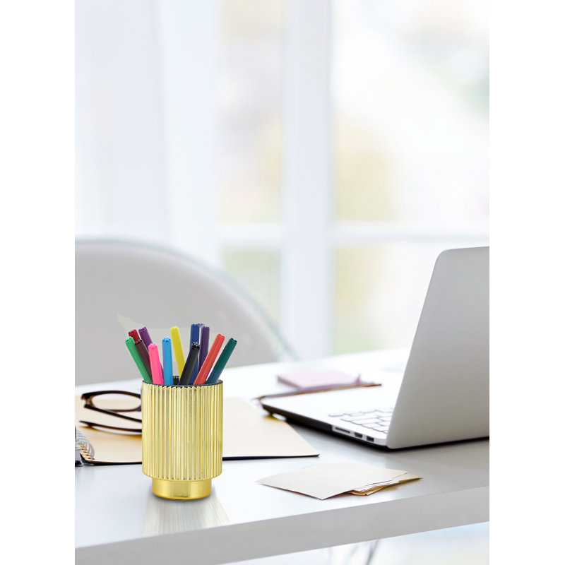 Laynie 5'' H Glass Tabletop Votive Holder, Gold