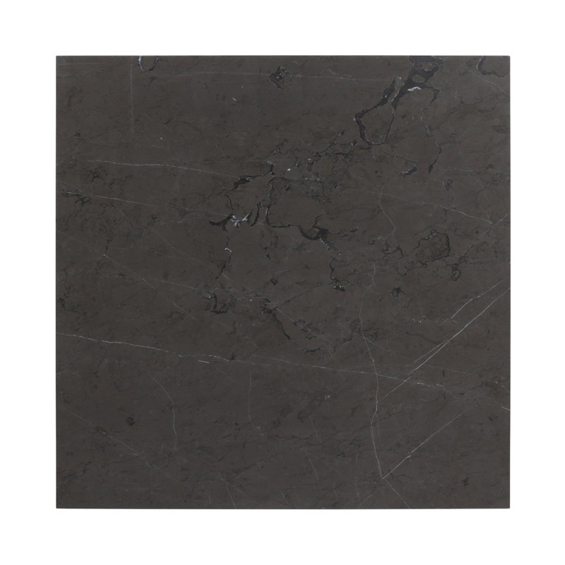 Plinth Marble End Table, Gray Italian Marble