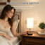 Lampe de table pour la chambre à coucher avec prise de courant et ports USB, lampe de chevet à abat-jour gris de 15 po à 3 couleurs pour la chambre à coucher, le salon et les ampoules incluses-123252566