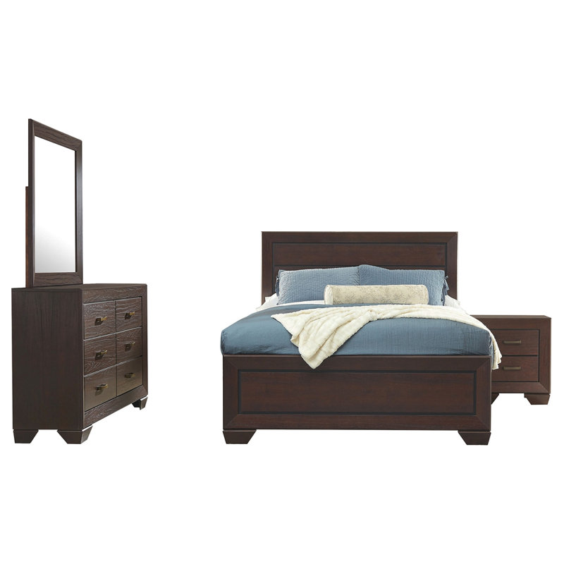 Ensemble de chambre avec très grand lit 4 pièces Oatfield, Brun foncé, Très grand