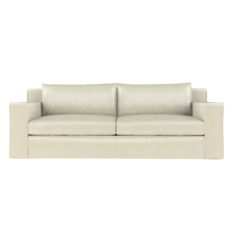 Canapé Mulberry, Cuir rétro albâtre, H 33 po x l 84 po x p 40 po, Ébène