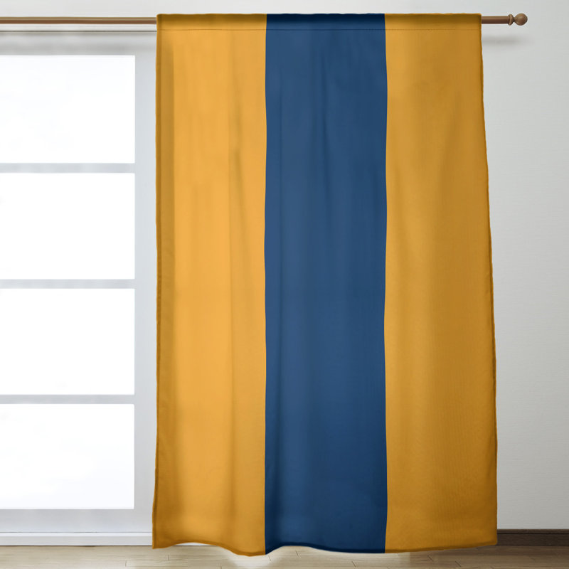 Blackout Curtain Single Panel, Gold/Navy