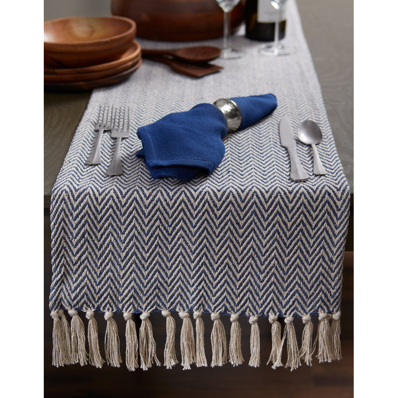 Desta Solid Table Runner,  108'' x 15'', French Blue