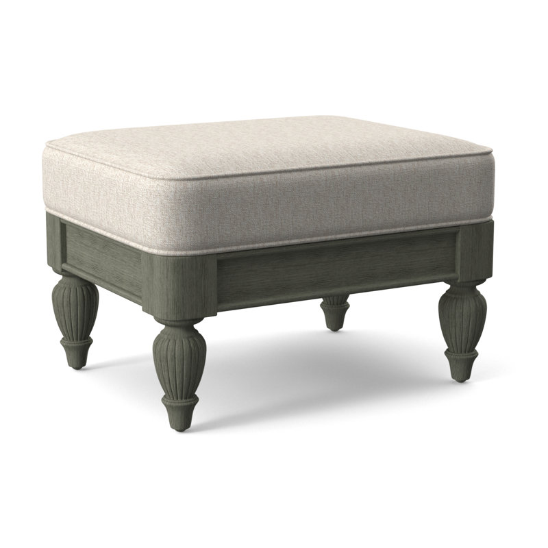 Grand View Ottoman, Snow Crypton Performance; 0884-91, Antique Black Finish