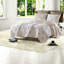 Ensemble de literie réversible pour lit king, mélange de coton, beige et gris, style moderne