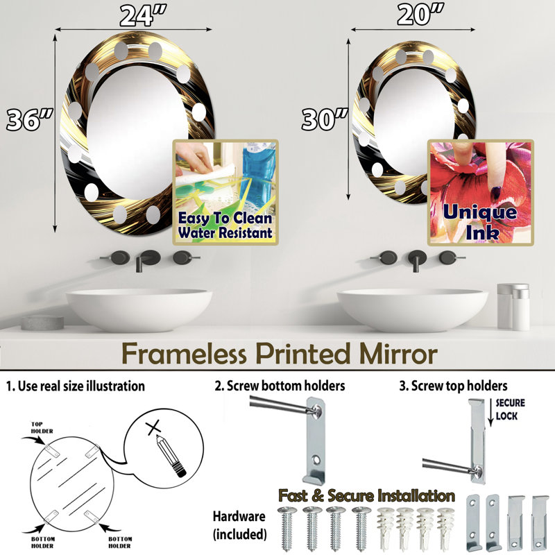 Miroir mural Zorel, 36 po x 24 po
