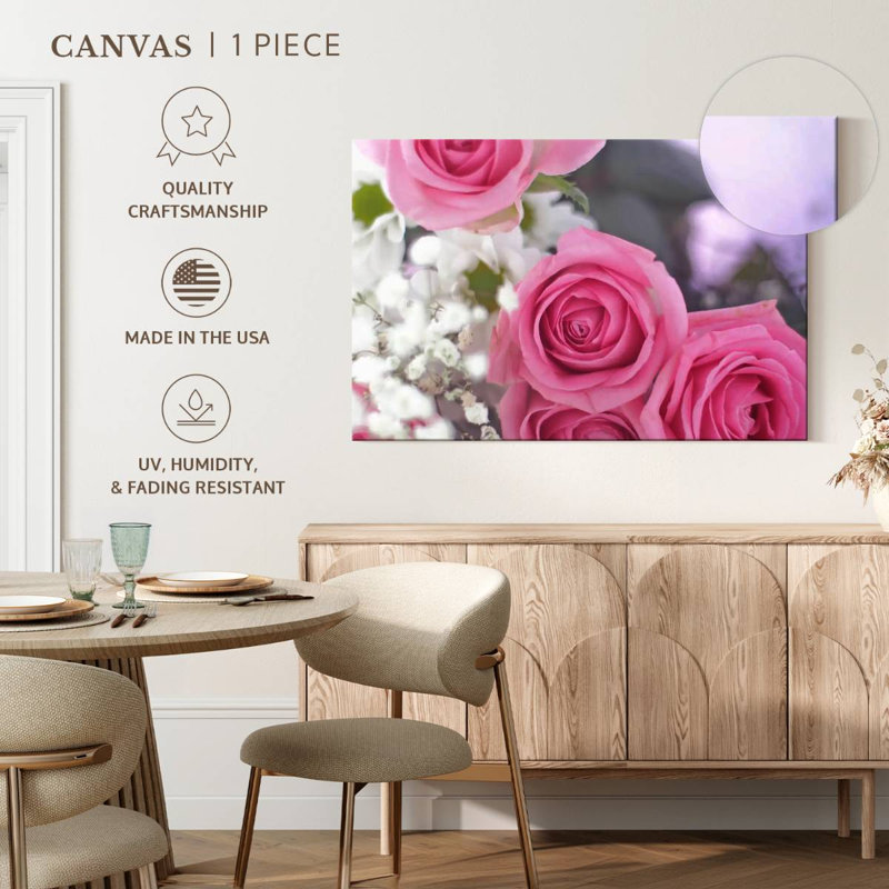 Harnek en fleurs rose clair, H 32 po x l 48 po