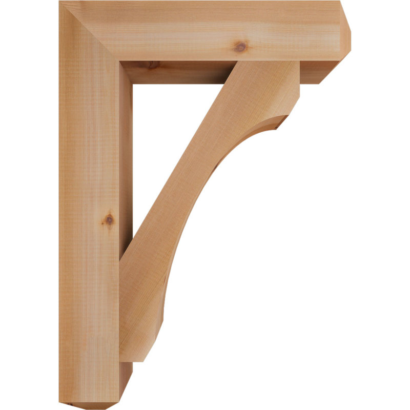 H Support en bois / corbeau, Western Red Cedar (Smooth), H 28 po x l 3,5 po x P 20 po