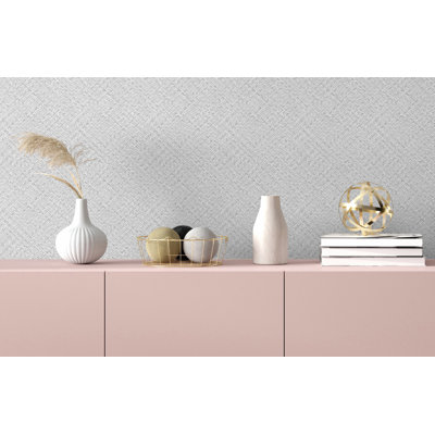Amogh Collection Herringbone Weave 10.05m x 53cm Wallpaper Roll