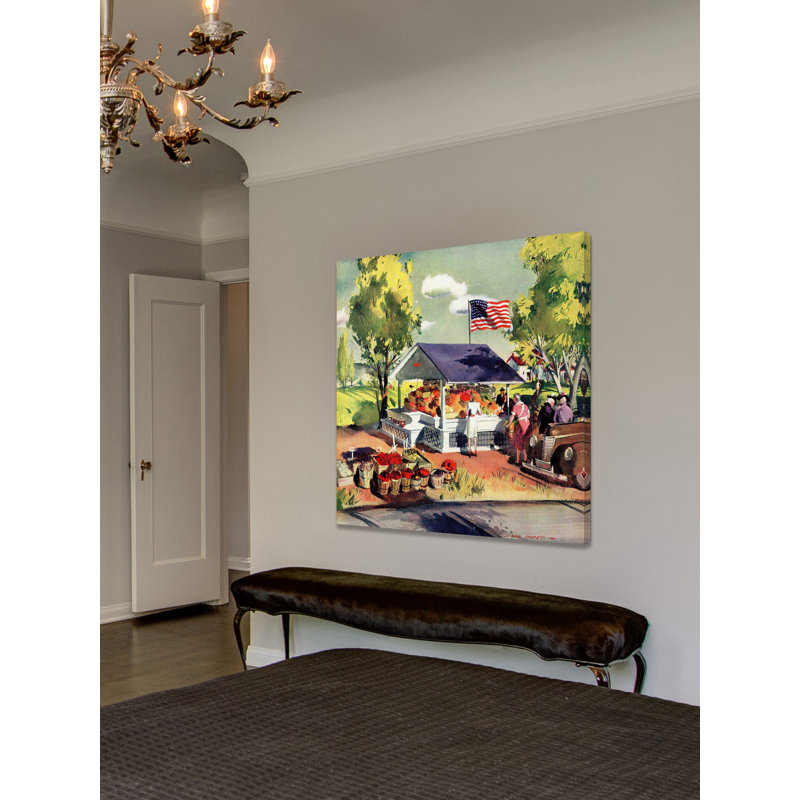 " Farmers Market " Painting Print, 40" H x 40" W