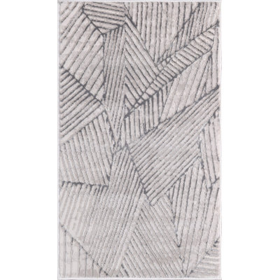 Figueroa Collection Abstract Geometric Neutral Area Rug