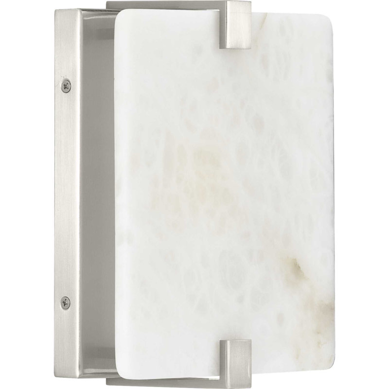 Traore LED Wallchiere, Alabaster Stone, Brushed Nickel