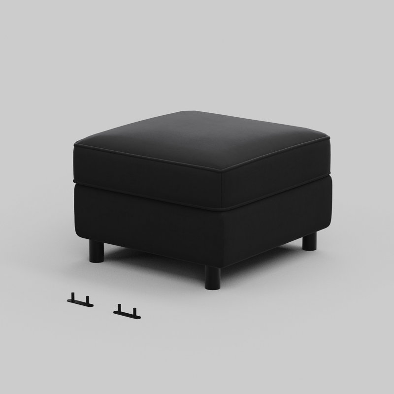 Repose-pieds en velours pour canapé modulaire, Velours noir