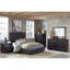 Lit pour chambre à coucher moderne avec finition gris anthracite et grand lit capitonné