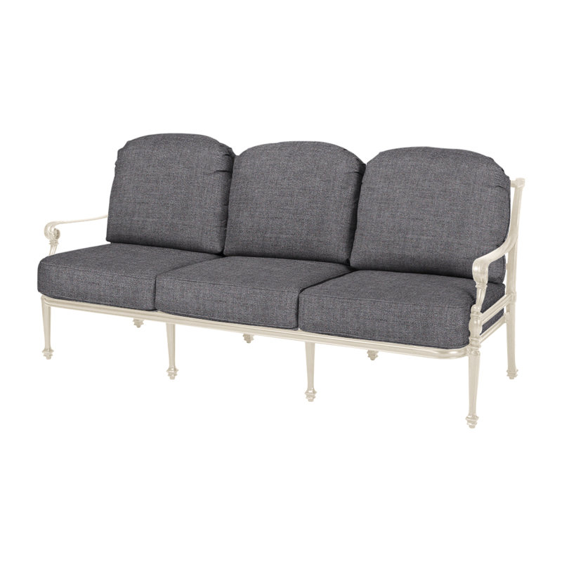 Grand Terrace Sofa with Sunbrella Cushions, Cast Slate Sunbrella® Plainweave, Desert Bronze
