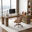 Bureau de direction en L 78,74 po avec 2 tiroirs, grand bureau d'ordinateur avec rangement et tablettes pour le bureau