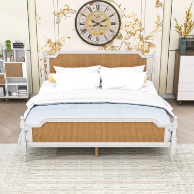 Wood Platform Bed Frame with Headboard