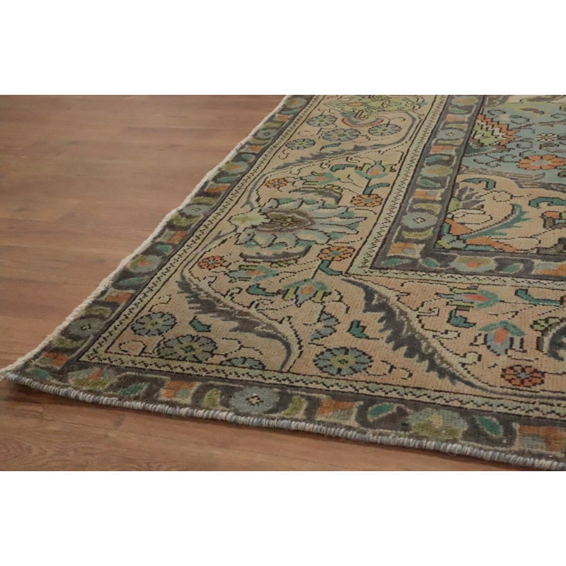 Tapis traditionnel en laine à motif floral 10 x 13