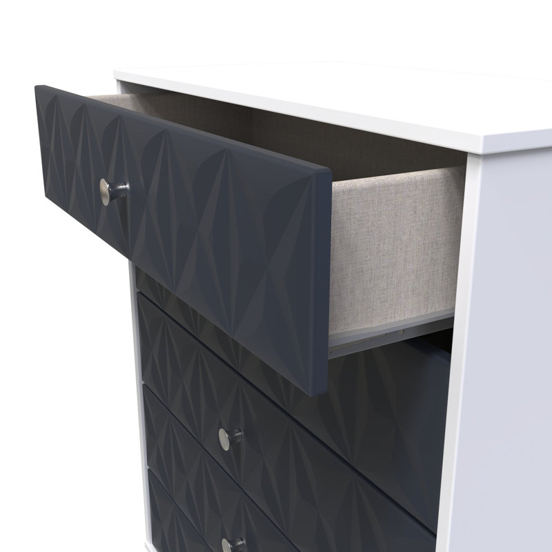 Carnlea 5 Drawer Chest (Ready Assembled), Blue