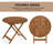 Draco Round Solid Wood Foldable Outdoor Bistro Table Umbrella Hole , 35 " W 35 " D