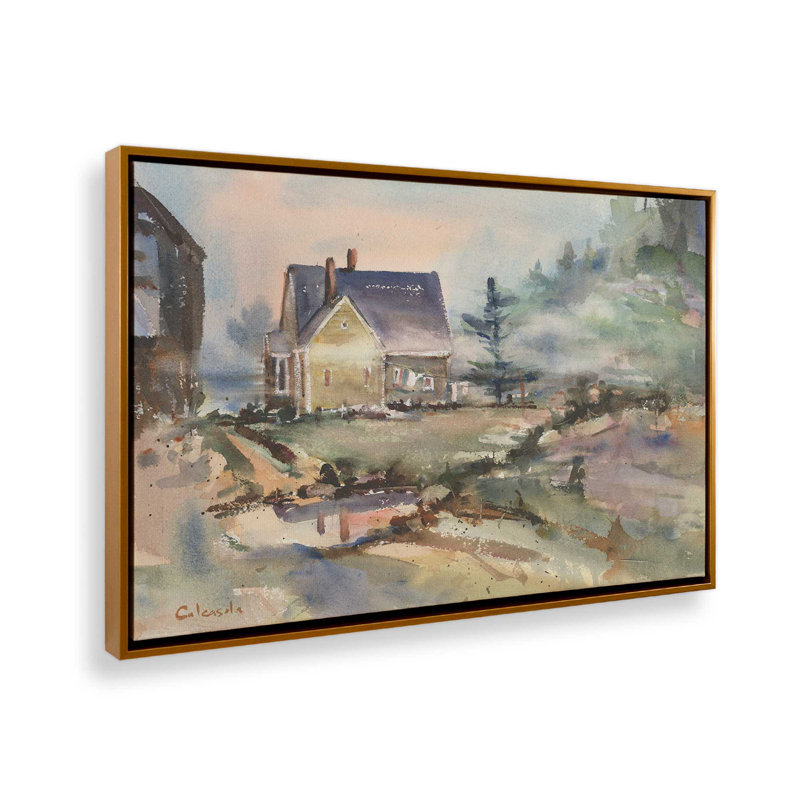 «Laundry Day» par Stephen Calcasola, reproduction d'art sur toile, «Floater», reproduction encadrée sans passe-par, Doré