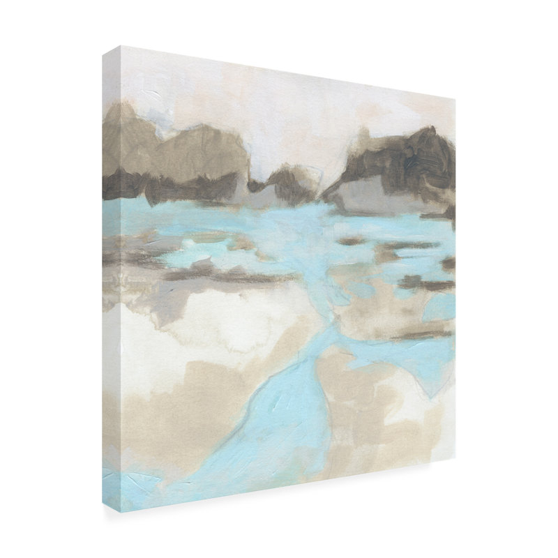 Neutral Landscape Canvas Art in Light Blue and Beige