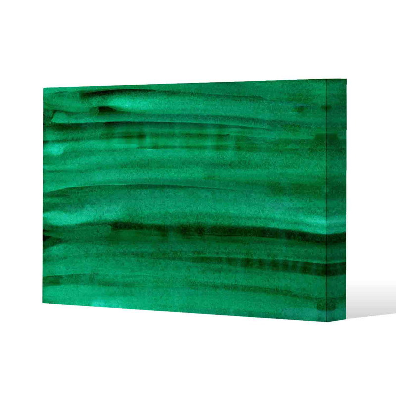 Green Watercolour Strokes by Andrew Lee - Wrapped Canvas Print, 76cm H x 101cm W x 4cm D, Wrapped Canvas