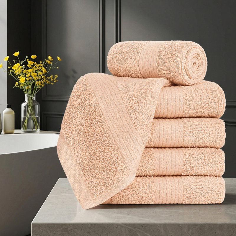 100% Cotton Washcloth 12 x 12 Inch Highly Absorbent, Beige