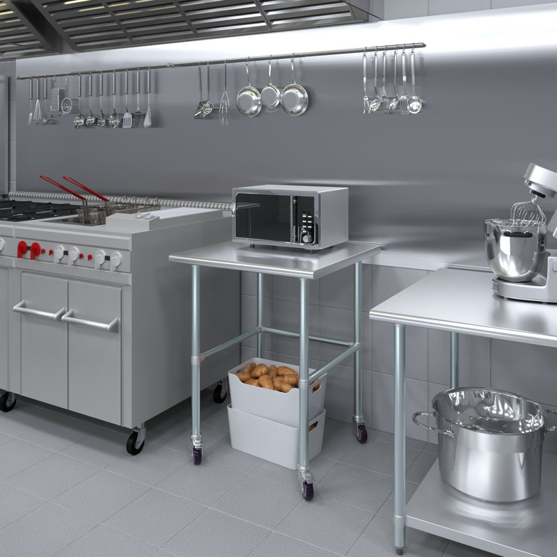 Table de travail en acier inoxydable, H 38 po x L 30 po x l 30 po