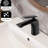 Matte Black Bathroom Tap, Single Handle Brass Faucet With Flow Adjustment For Sink And Washbasin Water Supply Hose, 1 Hole Made Of Vanity Sink, Temperature