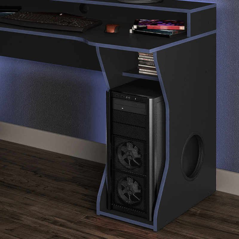 Masum Computer Desk, 92 cm H x 130 cm W x 59.3 cm D, Blue