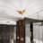 11.8" Flush Mount Ceiling Light Metal Star Fixtures with Gold Modern Globe Glass for Living Room Bedroom-877312987
