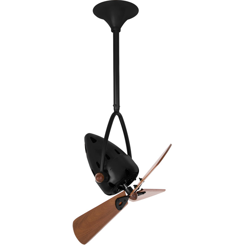 16" Jarold Directional 3 - Blade Ceiling Fan with Wall Control, Matte Black