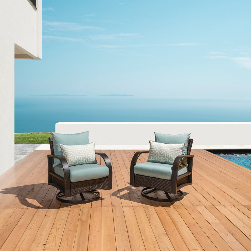 Chaise de patio en osier Kechia, Toile spa Sunbrella®