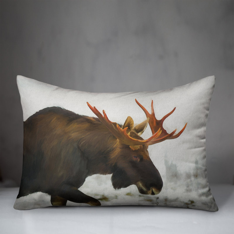 Coussin Moose In Snow, H 14 po x l 20 po x P 1,5 po