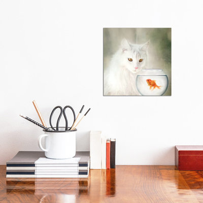 Lola Fish Bowl by Karen Burke - Wrapped Canvas Print