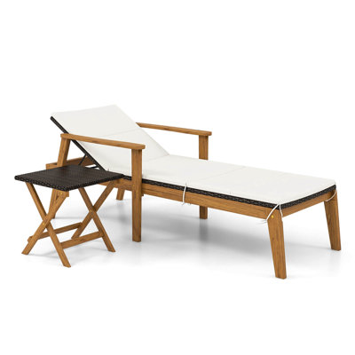 George Oliver 2 Pcs Outdoor Chaise Lounge Chair Set With Armrests & 4-level Backrest For Poolside by George Oliver