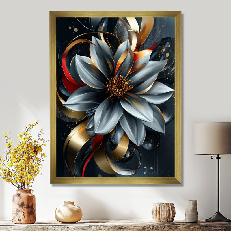 Ben - Floral Canvas Wall Art, H 44 po x l 34 po, Reproduction encadrée d'une seule photo, Doré