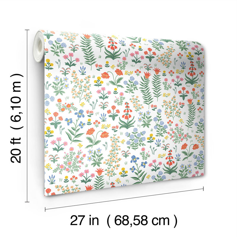 Papier peint adhésif multicolore Menagerie Garden Rose, Rouge
