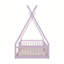 Lit simple en bois avec clôture-928781897