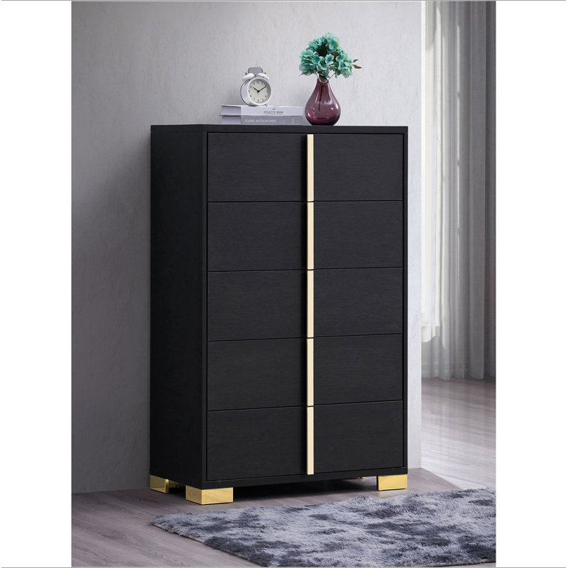 Commode 5 tiroirs Medici, Noir