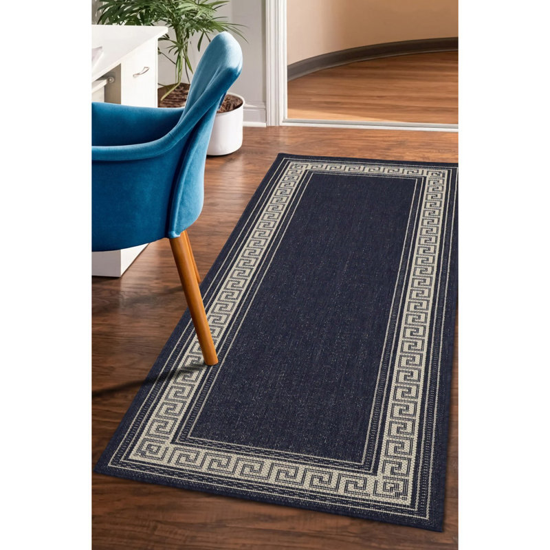 GEL GREEK KEY NAVY 160/230cm, Runner 60 x 230 cm