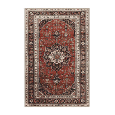 Machine Washable Persian Brown Area Rug