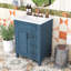Meuble-lavabo simple autoportant moderne avec lavabo en céramique, tablette réglable et charnières à fermeture douce-1658165761