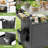 Outdoor Grill Cart With Patio Furniture, Outdoor Grill Table With Storage,Rolling Bar Cart Outdoor BBQ Cart With  Hooks And Spice Rack For Grilling Accessories, Black