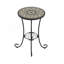 Table d'appoint de patio avec tablette, brun et noir