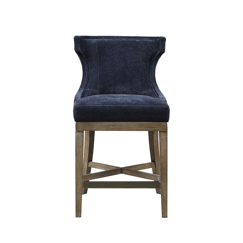 Tabouret pivotant bleu marine pour comptoir - structure en bois massif, capacité de 300 lb, fascination élégante avec siège rotatif, structure, poids charmant
