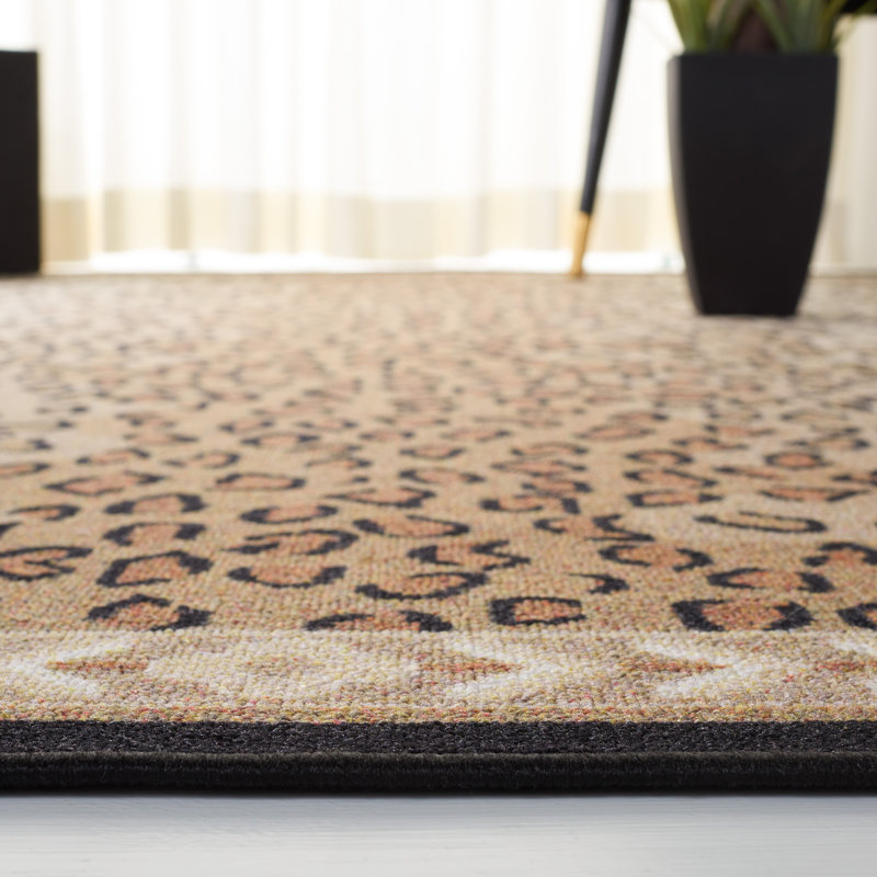 Journey Performance Machine Washable Animal Print Rug, Square 6'7"