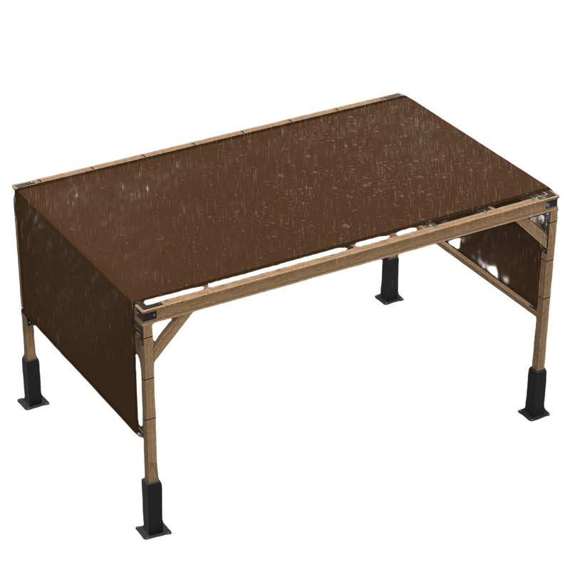 Royal Shade Waterproof Pergola Cover with Weight Rod, 0.1' H x 16' W x 0.8' D, Brown